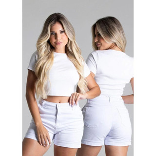 Short  Feminino com Barra Dobrada Sawary