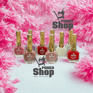 Kit Esmaltes p/ Unhas Natural - Seca Sem Cabine - Bella Rosa 18ml Brilho Esmalte Mão e Pé Manicure