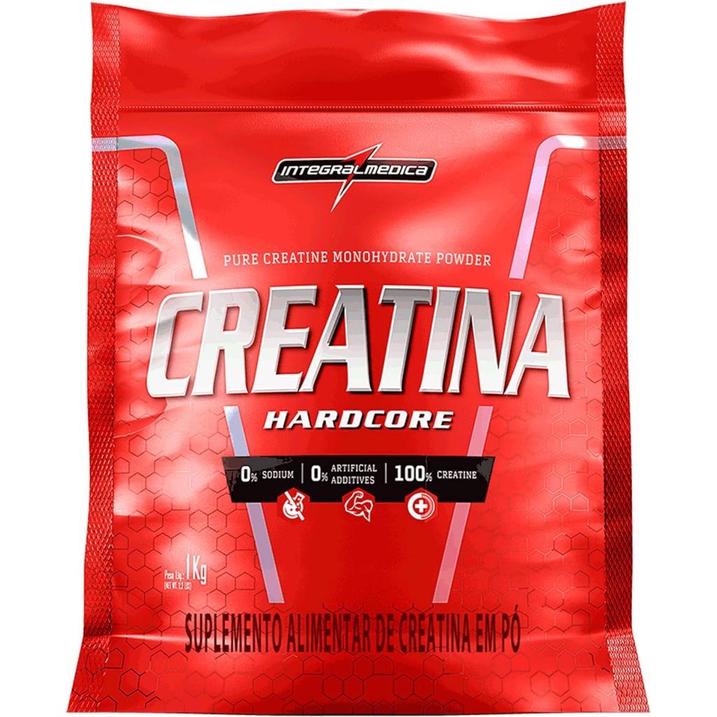 Creatina Hardcore Monohidratada 1kg em Refil - Integralmédica