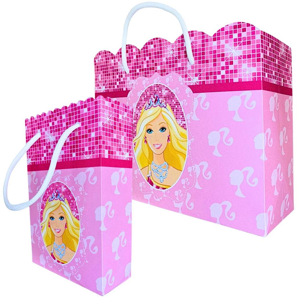 Sacolinha Personalizada Barbie Sacolinhas para Lembrancinha de Aniversário Menina Infantil Sacolas Rosa Bolsa