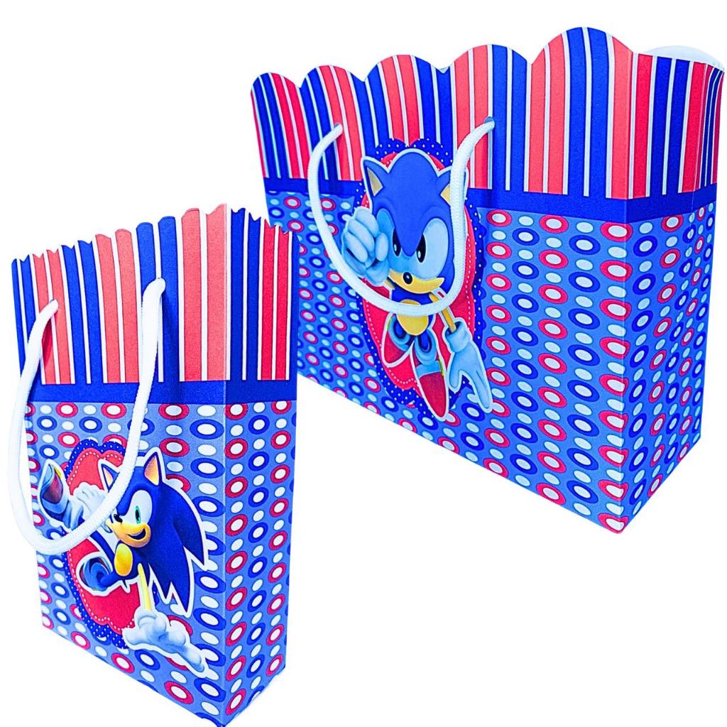 Sacolinha Personalizada Sonic Sacolinhas para Lembrancinha de Aniversário Infantil Sacolas Bolsa Envio Rapido