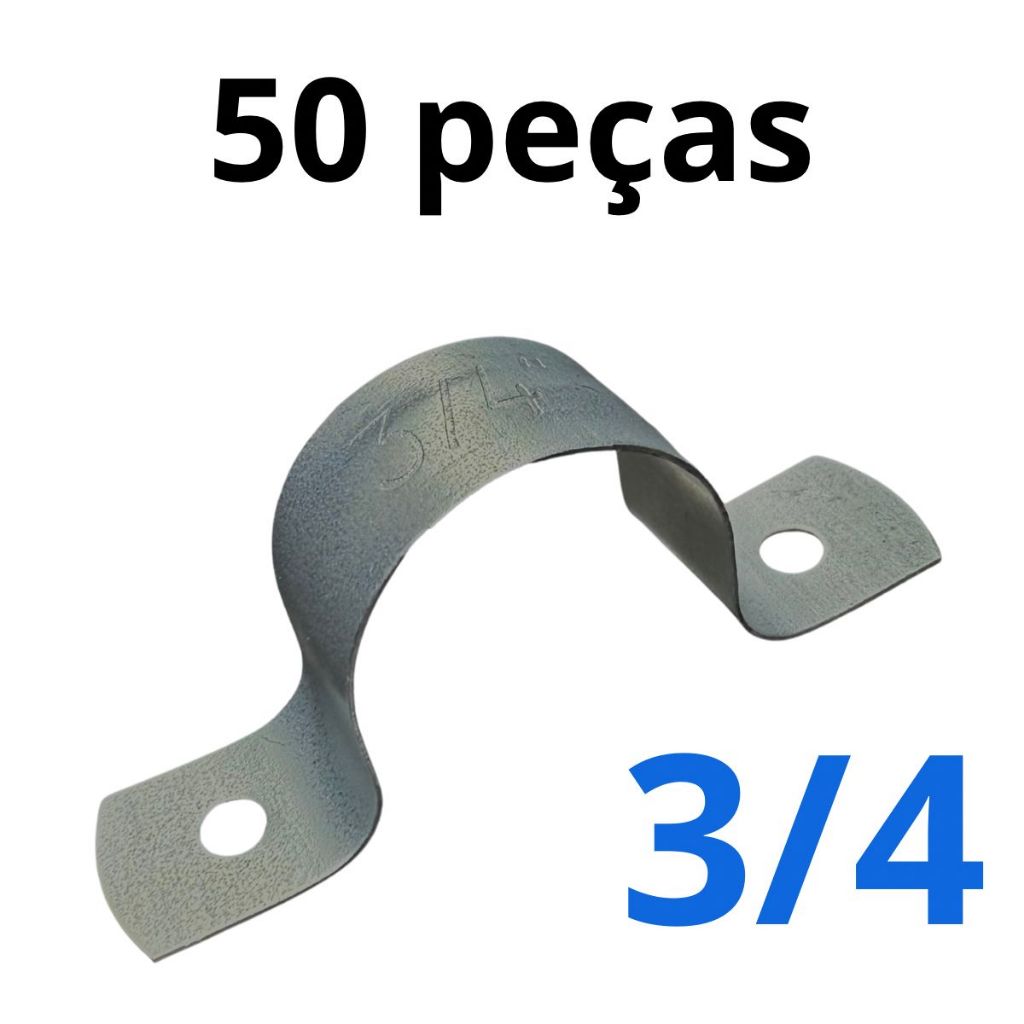 Abraçadeira Tipo U 3/4 Polegada C/ 50 Peças Primus Já Cor Prateado em Oferta na Shopee