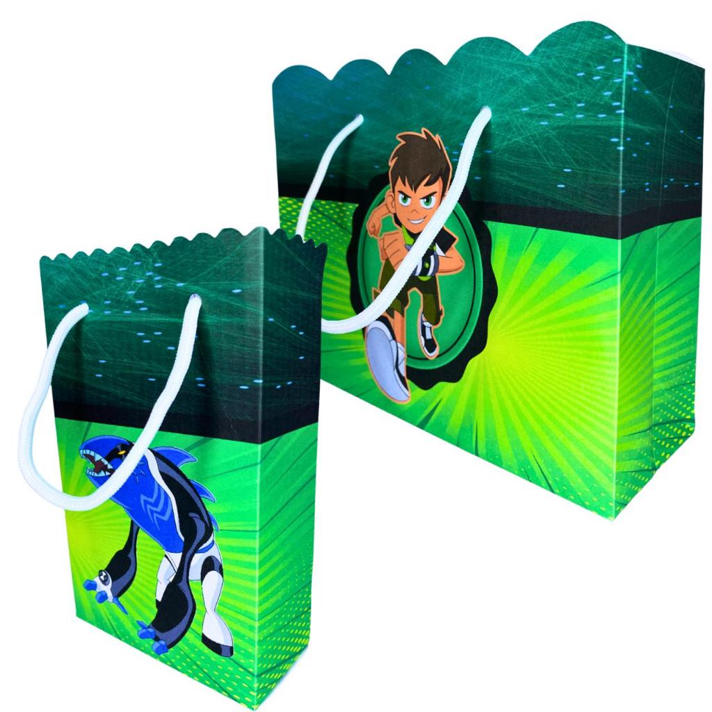 Sacolinha Personalizada Ben 10 Sacolinhas para Lembrancinha de Aniversário Infantil Sacolas Ben10 Sacola