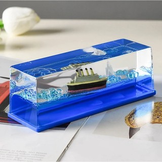 Mini Oceano Titanic / Navio Pirata Pérola Negra - Bloco Líquido Antiestresse Decoração Criativa Mesa