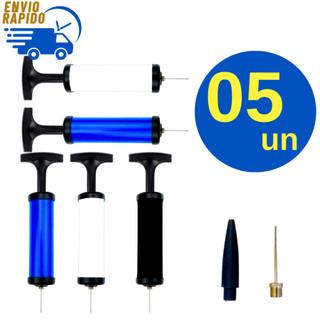Kit 5 Bomba De Ar Para Encher Acessórios Com Bicos Metal para Encher Bolas e Infláveis Boia Balões