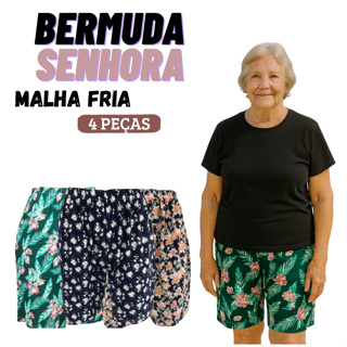 kit 4 Bermuda de Senhora em Malha Fria – Leve, Fresca e Confortável , CÓS alto fresquinho em Oferta na Shopee