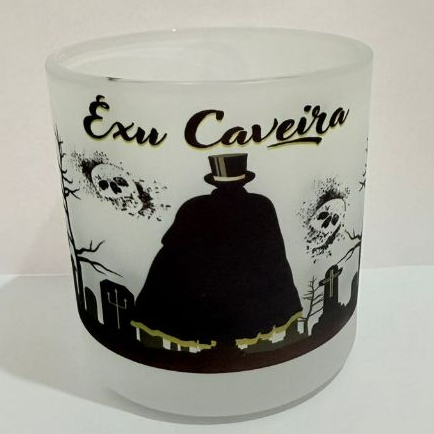 EXU CAVEIRA COPO DE EXU BEBIDAS E WHISKY 260ML VIDRO - UMBANDA QUIMBANDA CANDOMBLE CALUNGA