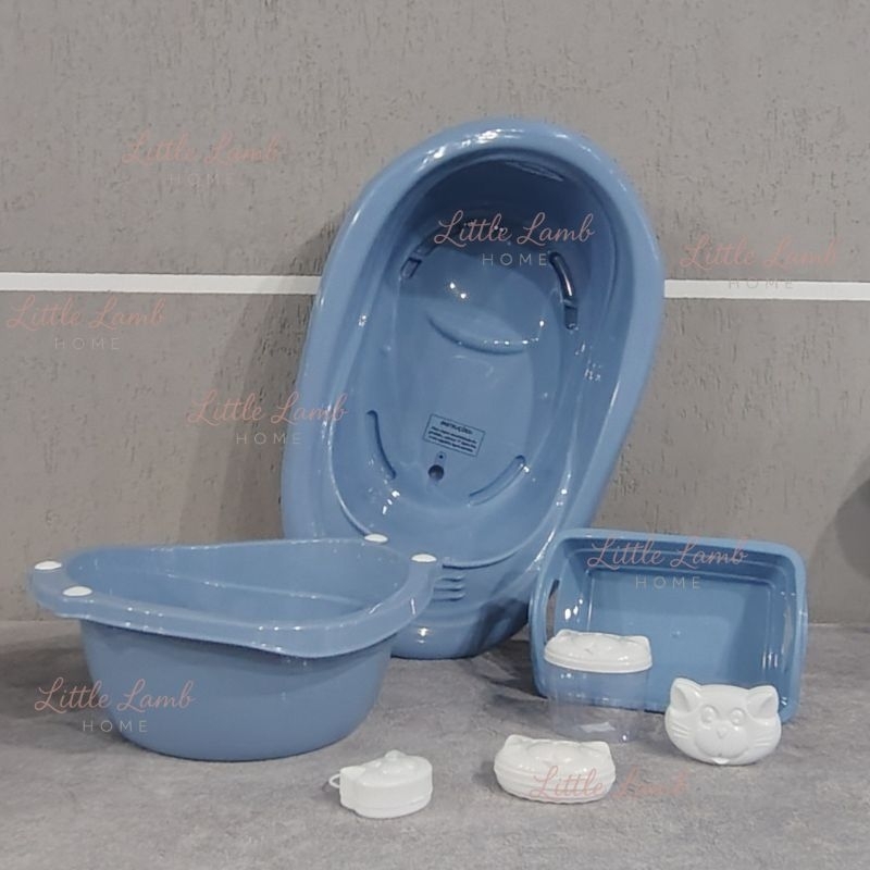 Kit Banho Bebê 6 itens – banheira menino menina Bacia organizador de fralda em Oferta na Shopee