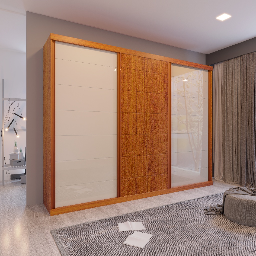 Guarda Roupa Casal Maia 3 Portas 6 Gavetas Bom Pastor em Oferta na Shopee