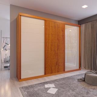 Guarda Roupa Casal Maia 3 Portas 6 Gavetas Bom Pastor em Oferta na Shopee