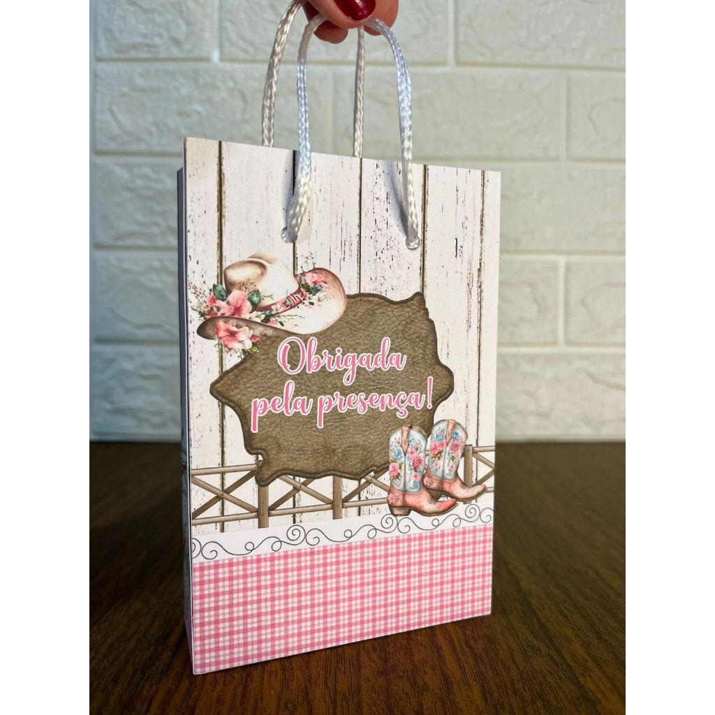 PEGUE E MONTE - Mini Sacolinha Surpresa Personalizada Lembrancinha Cawgirl Boiadeira