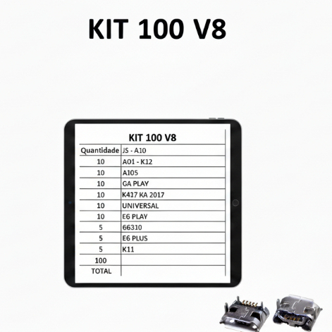 KIT 100 conector de carga manutenção celular modelos variados promoção j5 g530 g4 play j3 tablet universal atacado