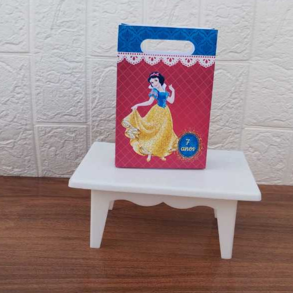 PEGUE E MONTE Lembrancinha Sacolinha PP Personalizada Boca de Palhaço BRANCA DE NEVE