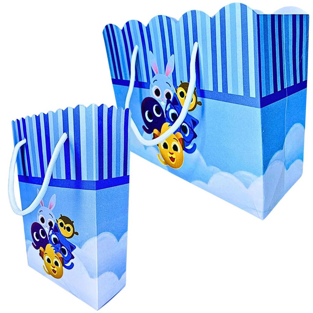 Sacolinha Personalizada Bolofofo Azul Sacolinhas para Lembrancinha de Aniversário Infantil Sacolas Bolsinha