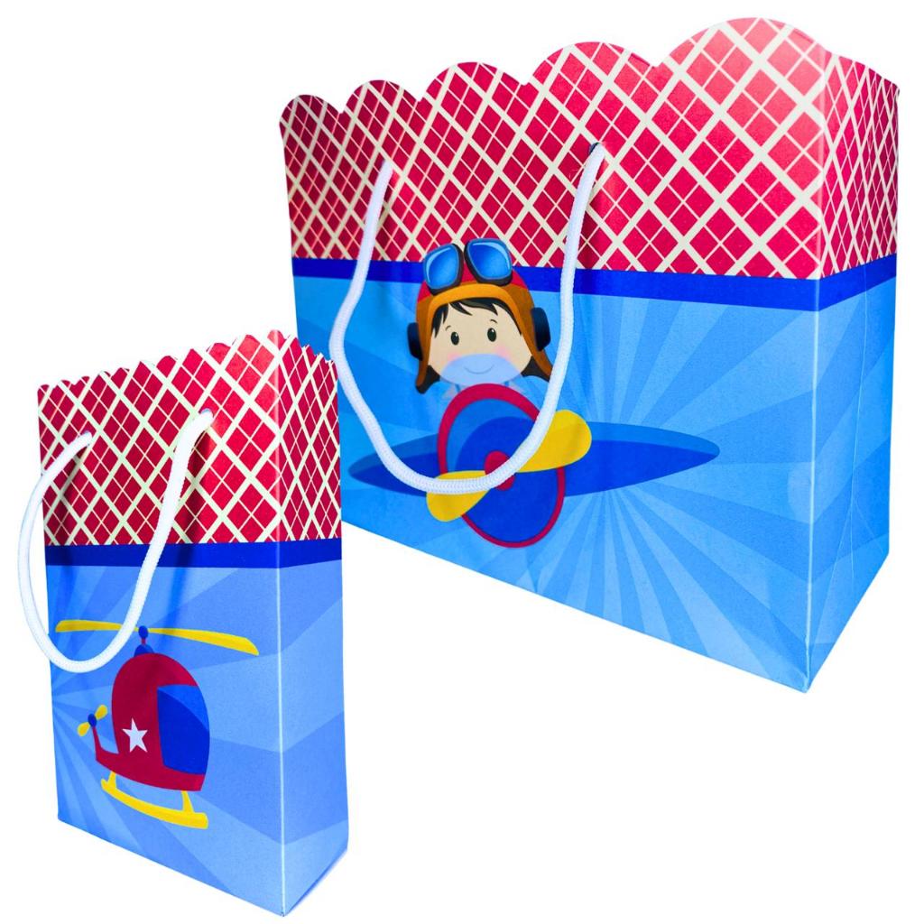Sacolinha Personalizada Aviador Sacolinha para Lembrancinha de Aniversário Infantil Sacolas Bolsinha Bolsa Envio Rapido