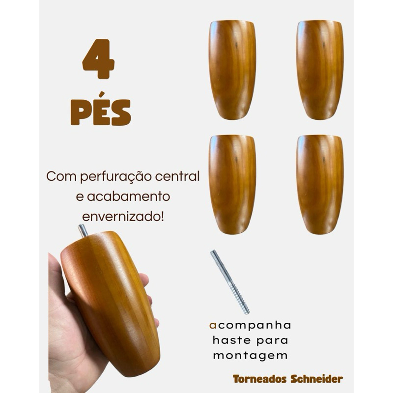 Pé madeira grande maciço envernizado, balcões/ armários/ guarda roupas/ poltronas, JOY G