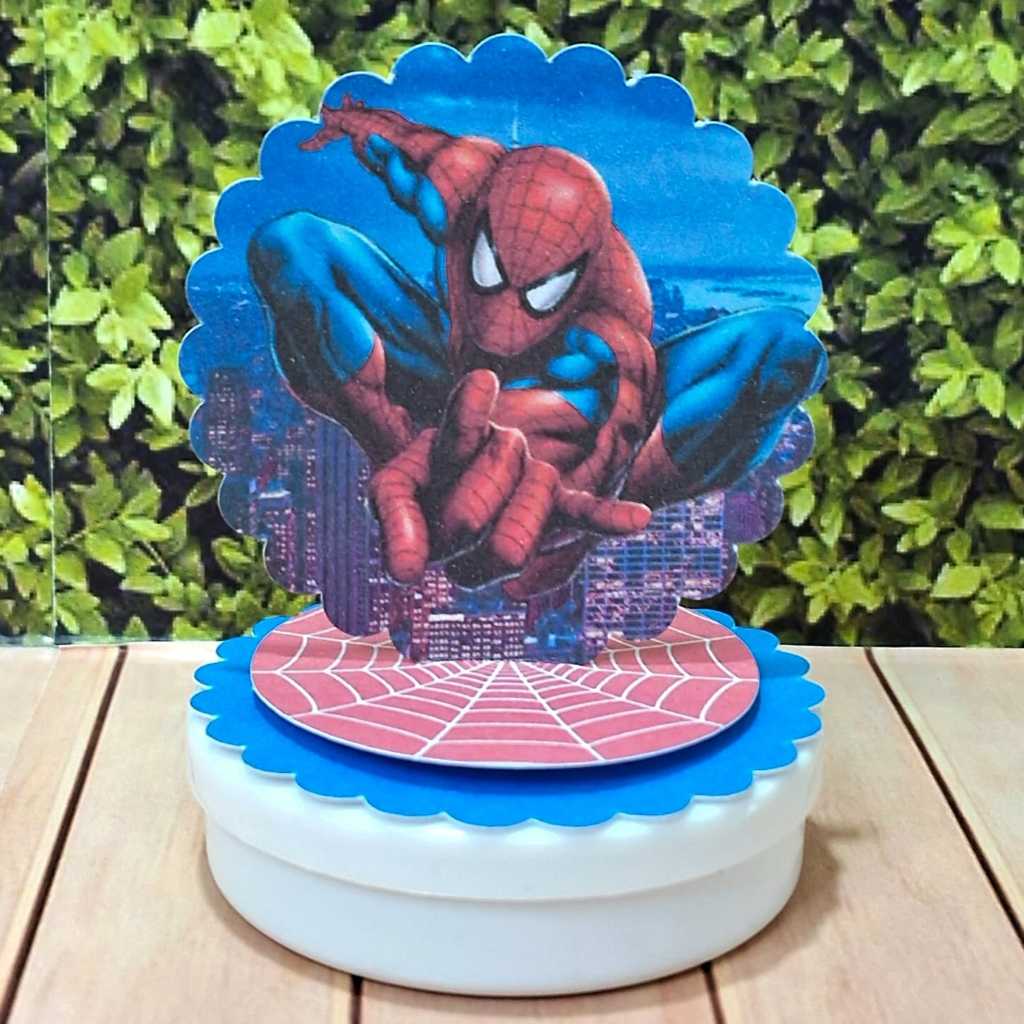 Aplique 3D em Pé, Tag Personalizada para Lembrancinha de Festa Homem Aranha
