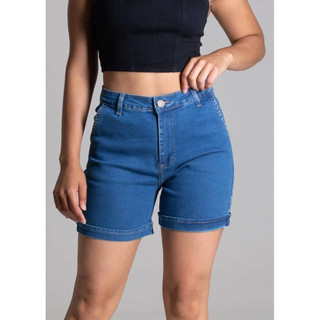 Shorts Jeans Feminino Hot Pants Sawary Barra Dobrada
