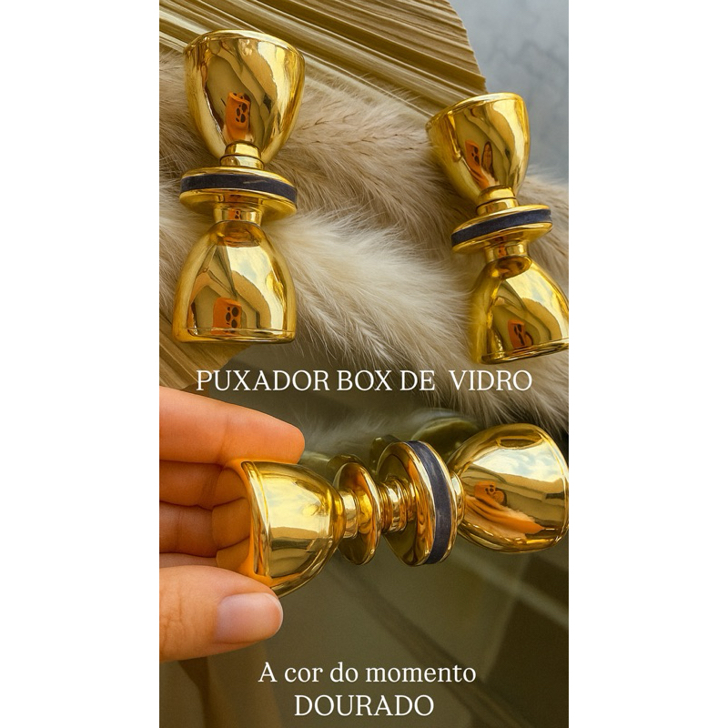 Puxador Duplo Em Aumínio Para Box De Vidro Temperado/blindex 08 a 10mm Fácil Instalação