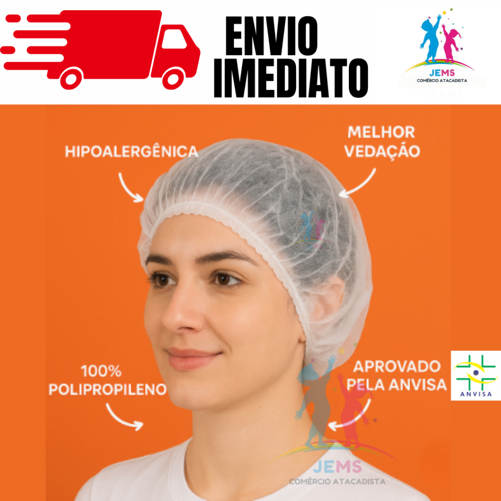 Touca Descartável TNT Anvisa Sanfonada Branca INOVEN