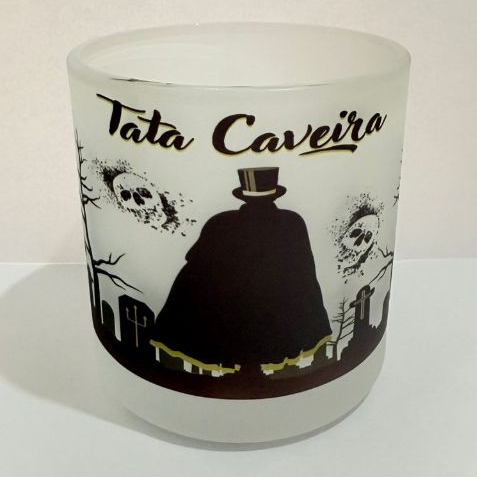 EXU TATA CAVEIRA COPO DE EXU BEBIDAS E WHISKY 260ML VIDRO - UMBANDA QUIMBANDA CANDOMBLE CALUNGA