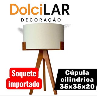 Cúpula cilíndrica 35x35x20 para abajur luminária| tecido   em tecido soquete importado