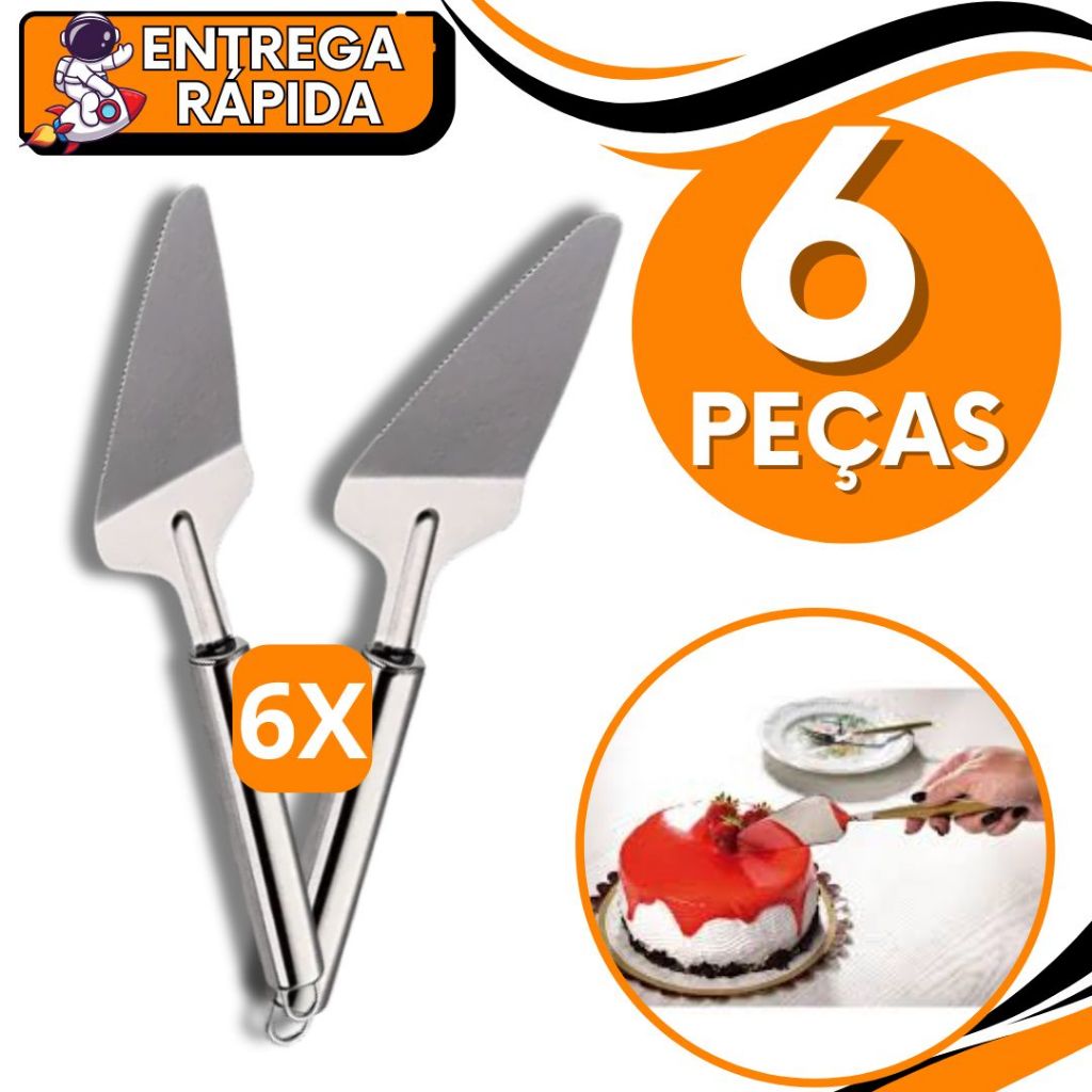 KIT JOGO 6 Espátula Bolo Massa Torta Alisadora Chantili Confeiteiro Utensilio de Cozinha Confeitaria Doceria Restaurante