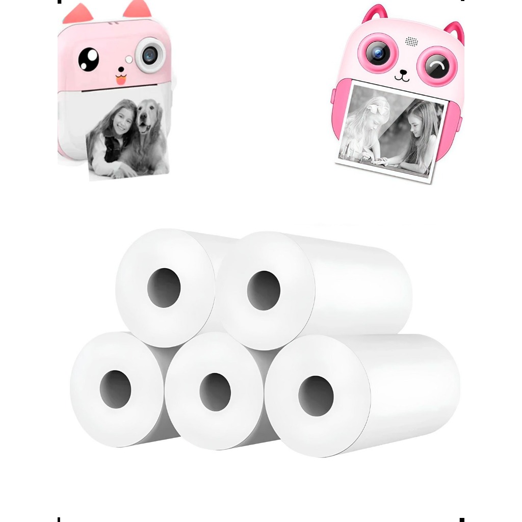 Rolos De Papel Térmico Câmera Infantil Impressora Kit Com 5 Criança