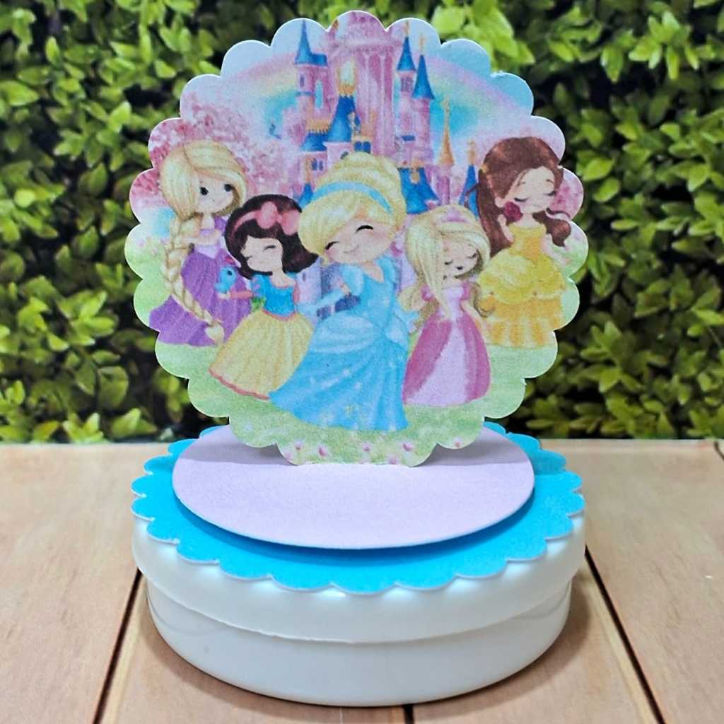 Aplique 3D em Pé, Tag Personalizada para Lembrancinha de Festa Princesas Cute