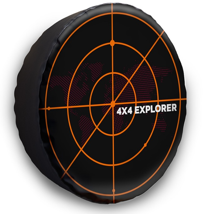 Capa Para Estepe Carro Aro 15 E 16 Ecosport Spin Active Doblo Idea Citroen C3 Aircross Crossfox GPS 4X4 Laranja