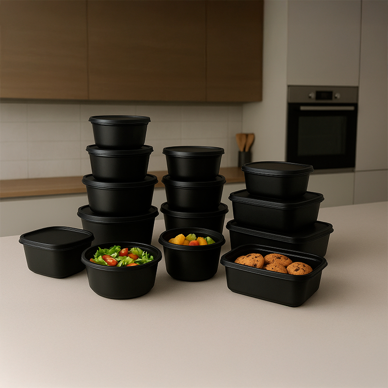 Kit com 15 Potes Plásticos Herméticos para Cozinha Variáveis Premium Resistente