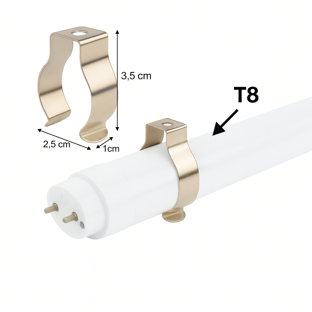 Kit Abraçadeira Presilha Aço  Lâmpada Tubular LED HO T8 - T9 Fluorescente em Oferta na Shopee