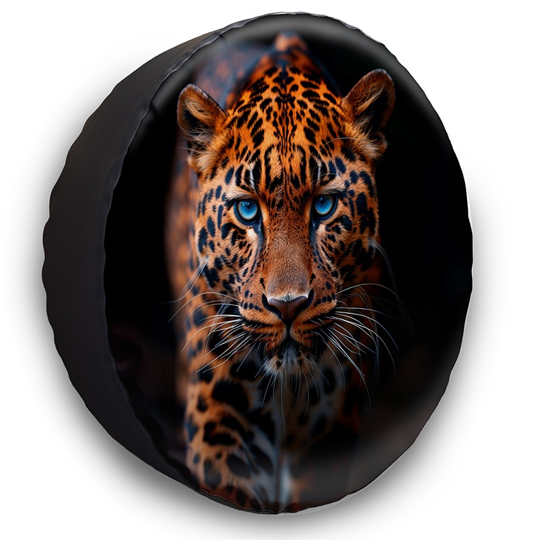 Capa Para Estepe Carro Aro 15 E 16 Ecosport Spin Active Doblo Idea Citroen C3 Aircross Crossfox Leopardo Felino