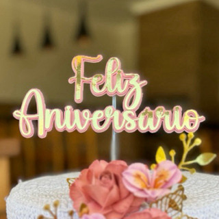 Topo de Bolo - Topper de Bolo para Aniversário - Decoração de Bolo