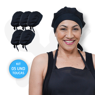 Kit Com 5 Touca Redinha Lavável Cozinha Restaurante Padaria Pizzaria em Oferta na Shopee