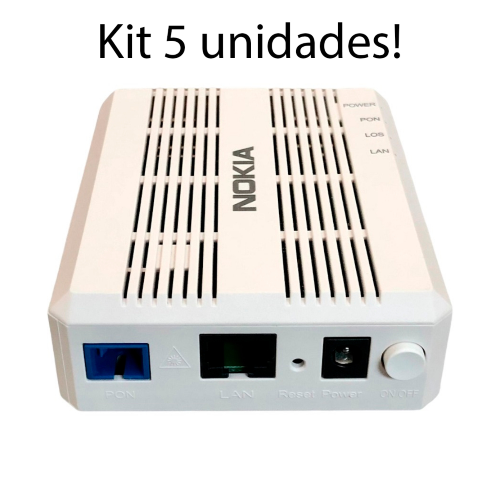Kit 5 GPON ONU NOKIA I-010G 1GE BRIDGE ALCATEL-LUCENT UPC NF PROVEDOR INTERNET