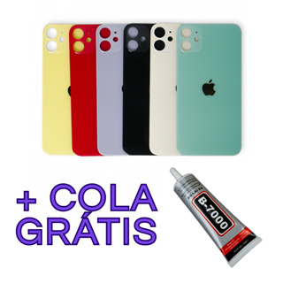 Tampa traseira de vidro iPhone 11 com cola em Oferta na Shopee