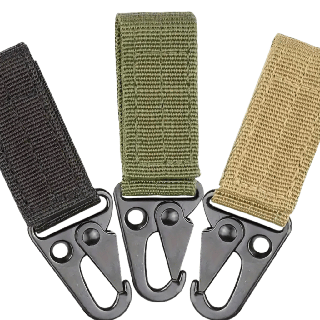 Chaveiro Mosquetão em Nylon Suporte Para Pendurar Acessórios em Tirantes Colete Cinto