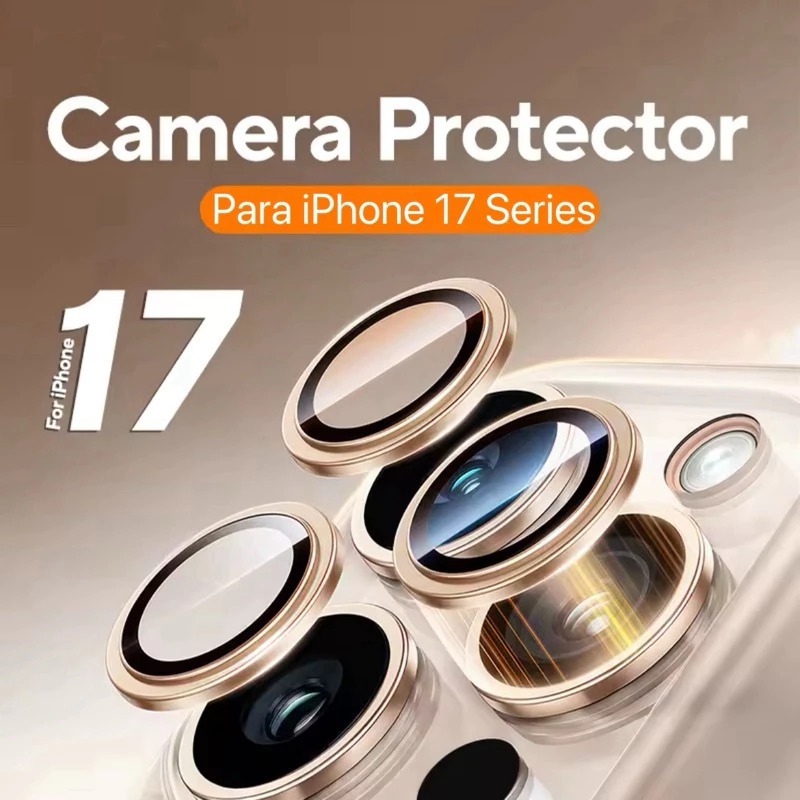 Película Protetora de Lentes de câmera Lisa/Brilho  de metal Para iPhone 16E 17 17Pro 17Promax 17Air