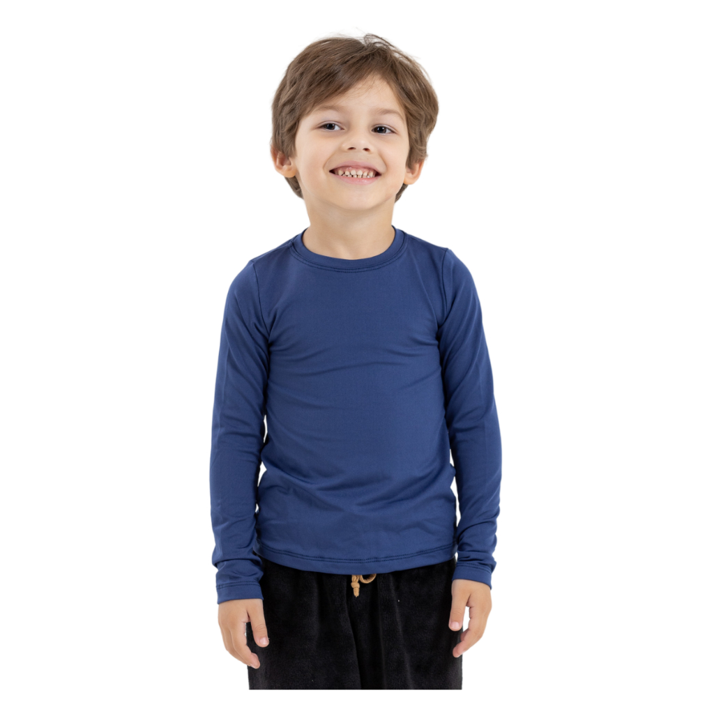 Blusa térmica infantil peluciada segunda pele para o frio 2 ao 14 em Oferta na Shopee