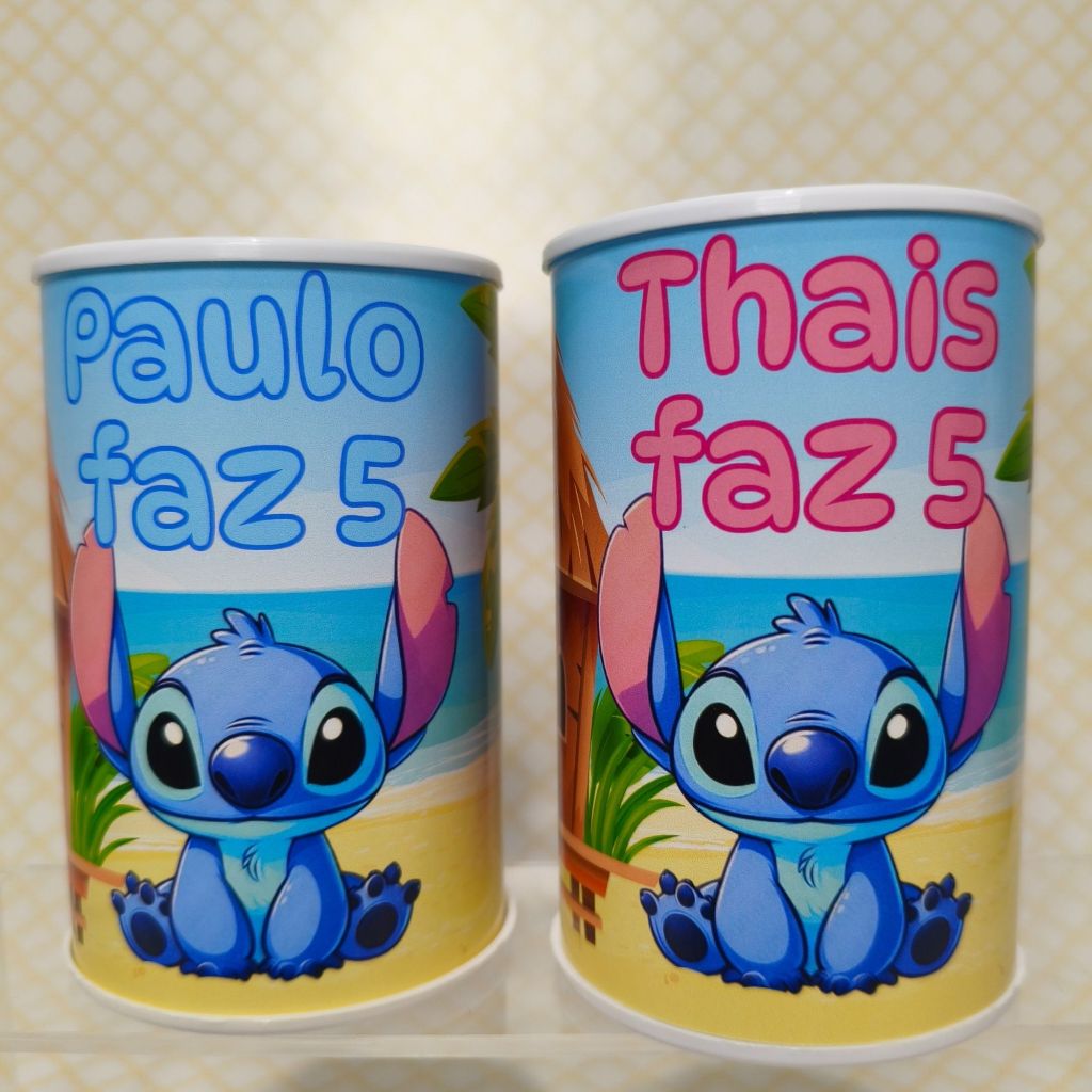 Kit Cofrinhos Personalizados Tema Stitch Lembrancinha Criativa Festa de Aniversário Infantil - FAZEMOS EM TODOS OS TEMAS