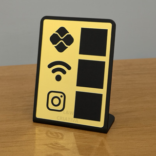 Placa PIX Display para Mesa e Balcão –  PIX, Wi-Fi e Instagram em Oferta na Shopee