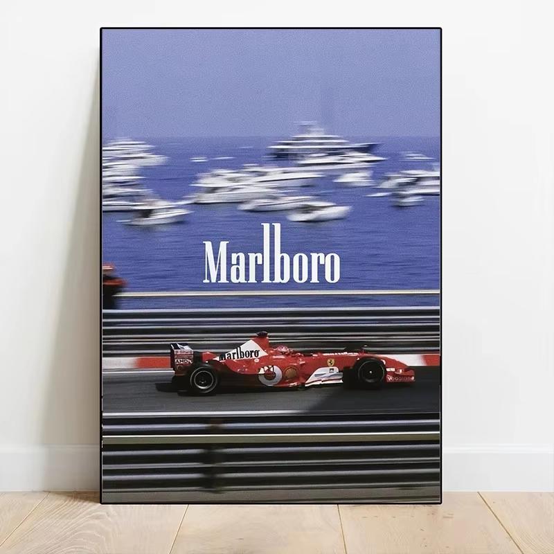 Quadro decorativo Carro de corrida vermelho velocidade automobilismo vintage (1 peça)