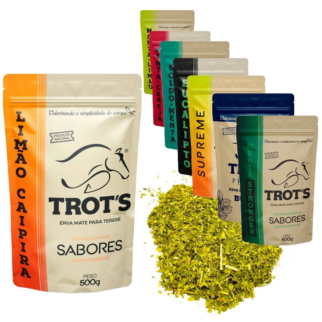 TROT’S Erva-Mate Tereré 500g Folhas Naturais Sabor Refrescante Vários Sabores em Oferta na Shopee