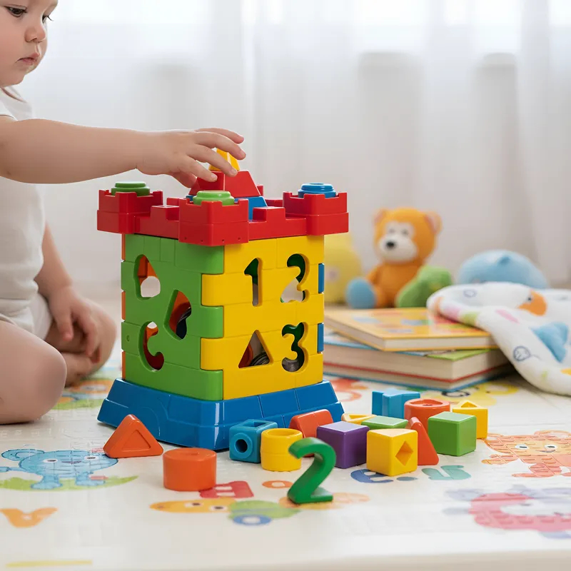 Brinquedo Educativo Castelinho de Montar Com Letras e Numeros Desenvolvimento Infantil