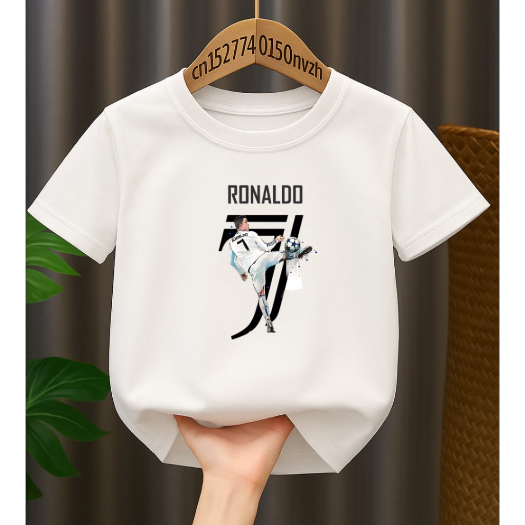 Camiseta Infantil Juvenil Unissex Times de Futebol Cristiano CR 7  Estampado Ronaldo em Oferta na Shopee