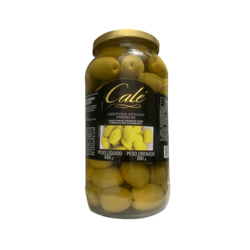 Azeitona Verde com Caroço Premium Calé Vidro 500g