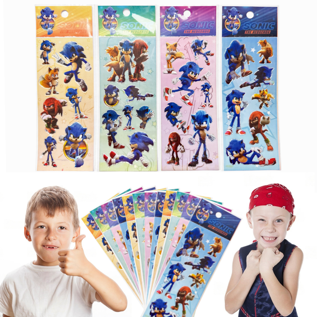 50/100/150 Cartelas Sonic Adesivo Infantil Menino Menina Lembrancinha Escola Sticker Criança Atacado