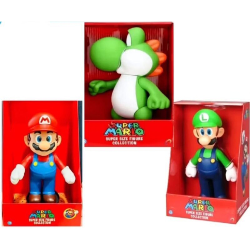 Combo kit 3 bonecos articulados Mario Bros Luigi Yoshi colecionável  nobrand