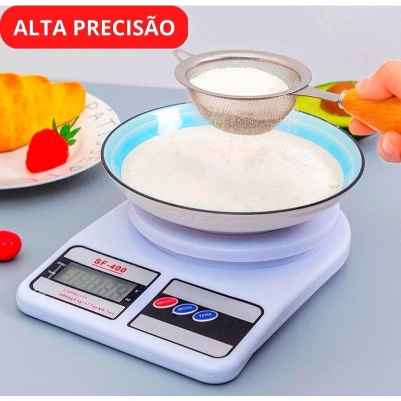 Balança Digital De Cozinha Com Precisão de 1g a 10Kg Função Tare, uso no dia a dia, Dieta, Mercado
